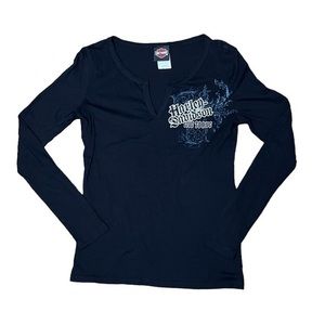 Harley Davidson Women’s Long Sleeve Black T-shirt‎ Tennessee Size Medium